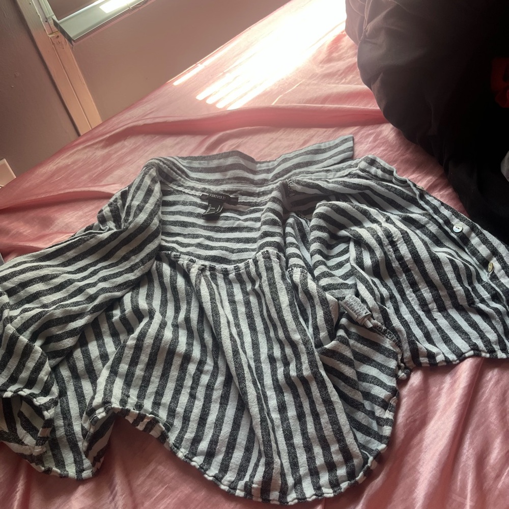Forever 21 Monochrome Striped Cardigan